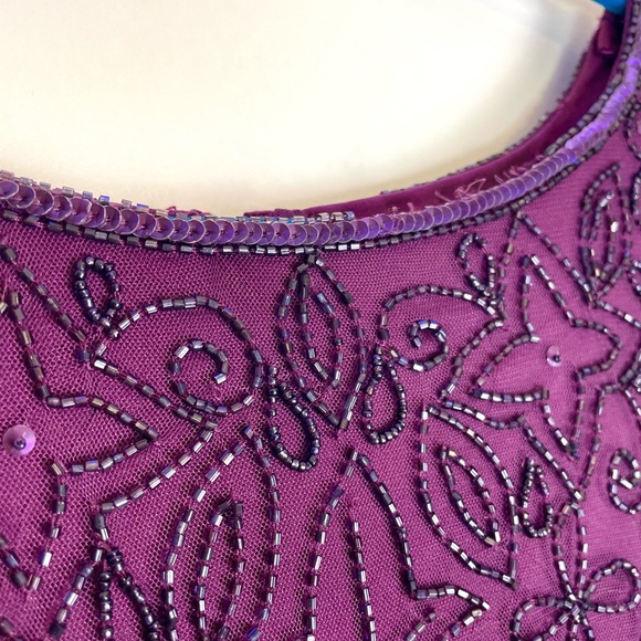 ADRIANNA PAPELL Womens Sequined Long Evening Gown Purple Size 8 - Picture 9 of 13